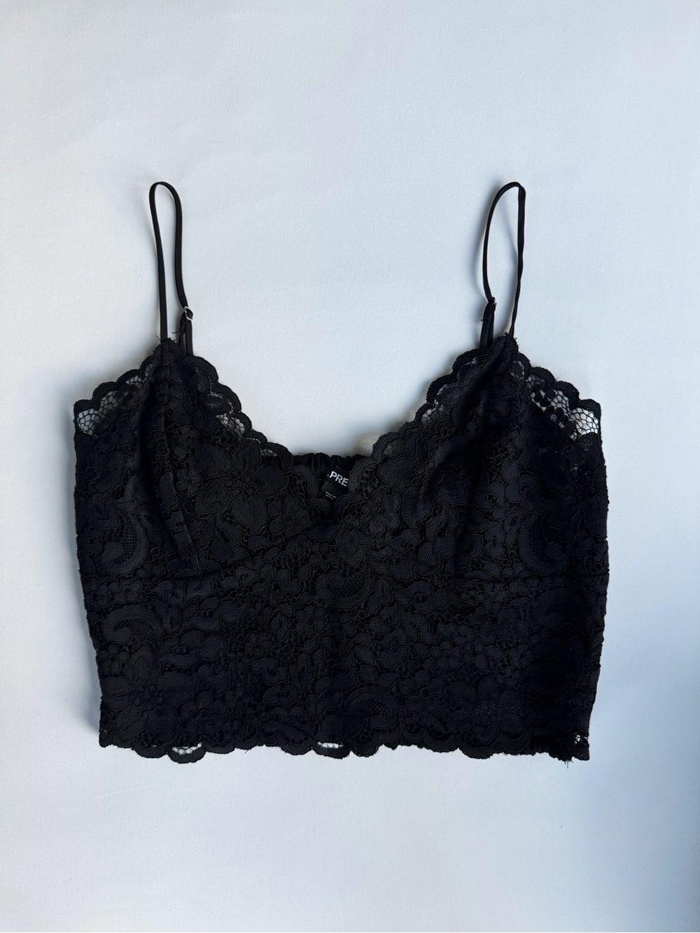 Express Black Lace Crop Top